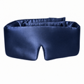 Midnight navy wraparound silk sleep mask with a padded shape and a contoured nose opening